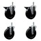 Service Caster 5'' Hard Rubber Wheel Swivel 7/16'' Grip Ring Stem Caster Set 2 Brakes, 4PK SCC-GR20S514-HRS-PLB-716138-2-S-2 - alternate 1